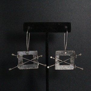STUDIO ARTISAN ARCHITECTURAL BRUTALIST STERLING SILVER EARRINGS